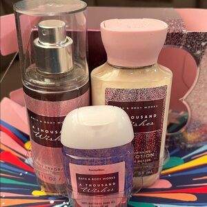 BATH & BODY WORKS SMALL SET 3pc A THOUSAND WISHES.